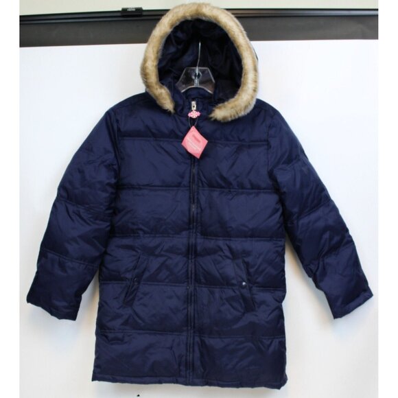 2008 Gymboree Candy Shoppe Water-Resistant Puffer Coat sz L 10-12 NWT Faux Fur - Picture 1 of 7